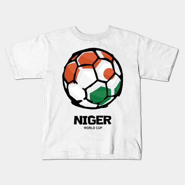 Niger Football Country Flag Kids T-Shirt by KewaleeTee